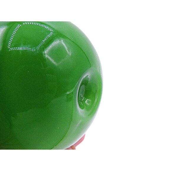 Vintage Glass Art Pear Fruit Decor Stem Leaf Bright Green 4x3" Hand Blown - Picture 9 of 9